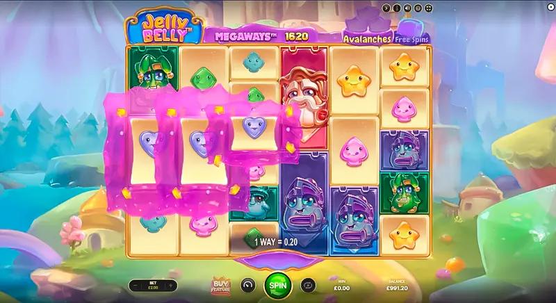 Jelly Belly Megaways Slot from NetEnt - Basic Game Screen