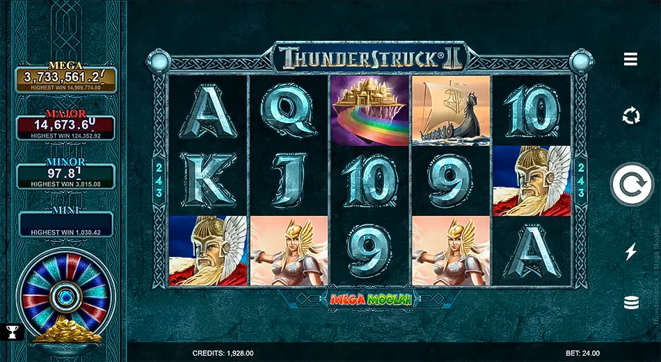 Thunderstruck 2 Mega Moolah - base game