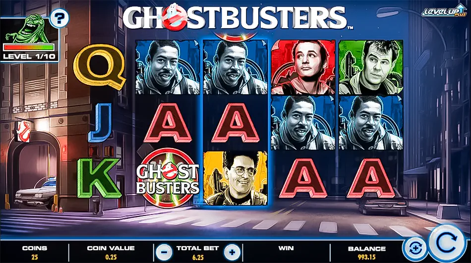 Basic play in Ghostbusters Plus slot from IGT