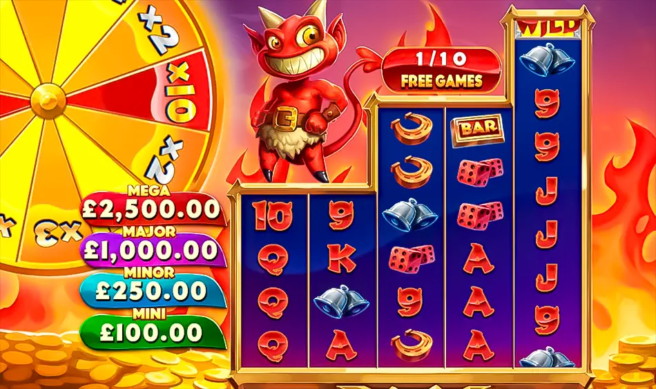 Free spins bonus feature in "Gold Hit: Lil' Demon" slot from Playtech