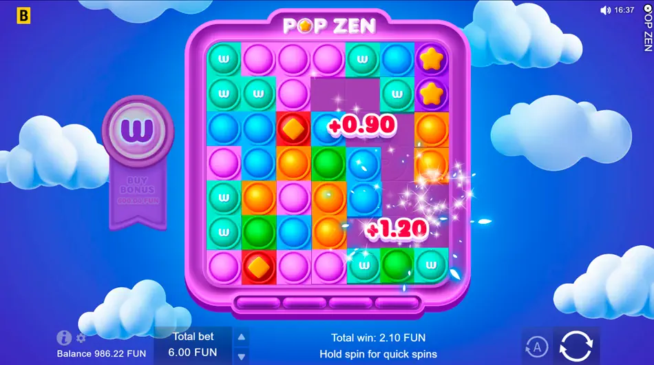 Basic Gameplay of Pop Zen Slot at Bgaming
