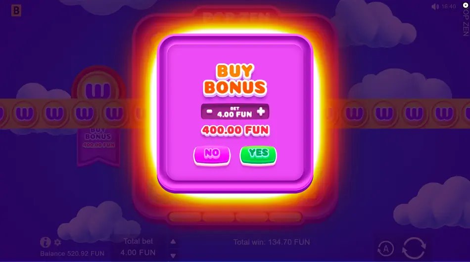Buy a bonus feature in Bgaming's Pop Zen slot
